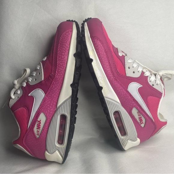 Nike Air Max 90 ‘13 GS Sneakers Youth US 5Y Textured Leather Elephant Pink White - Picture 11 of 16